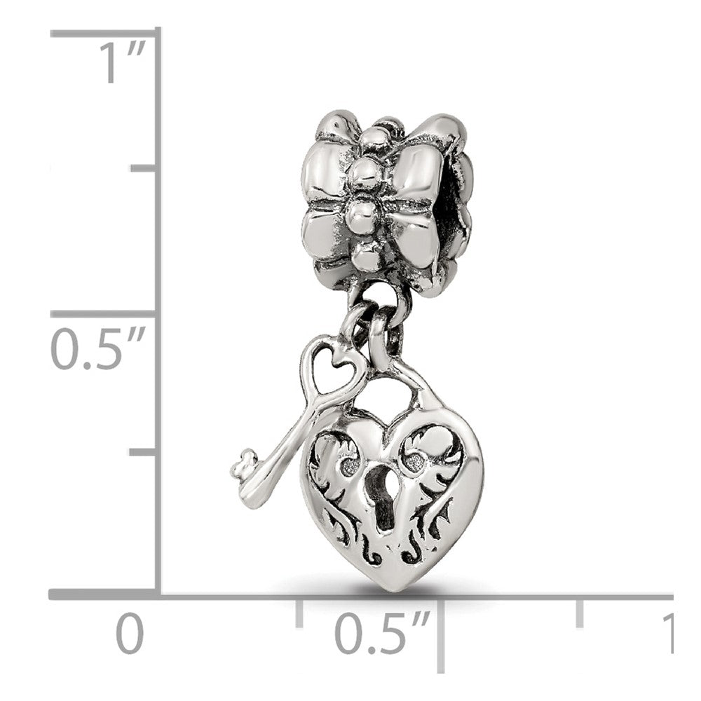 Sterlingsilber Reflections Herz & Key Hängend Perle