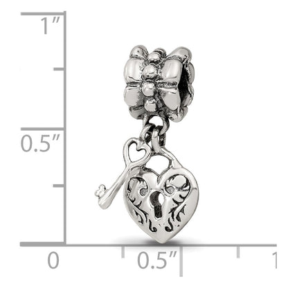 Sterlingsilber Reflections Herz & Key Hängend Perle