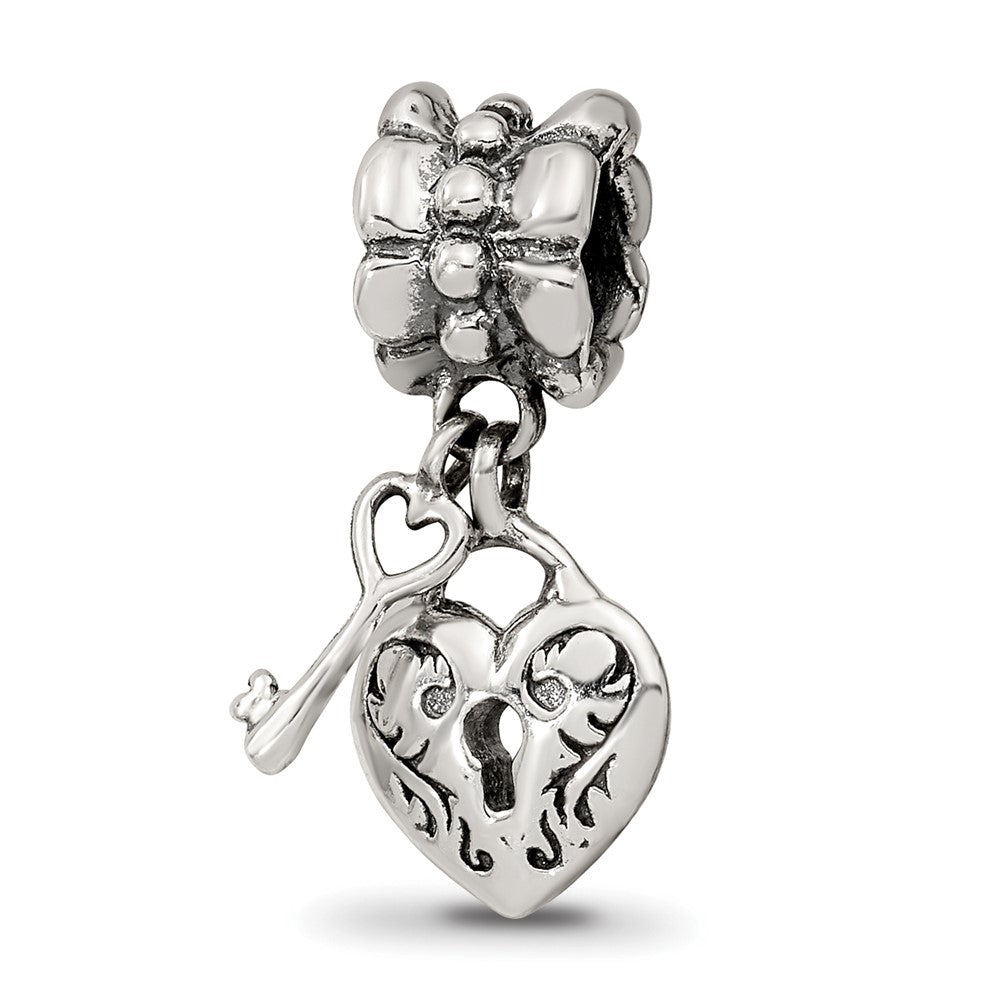 Sterlingsilber Reflections Herz & Key Hängend Perle