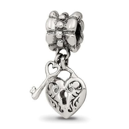 Sterlingsilber Reflections Herz & Key Hängend Perle
