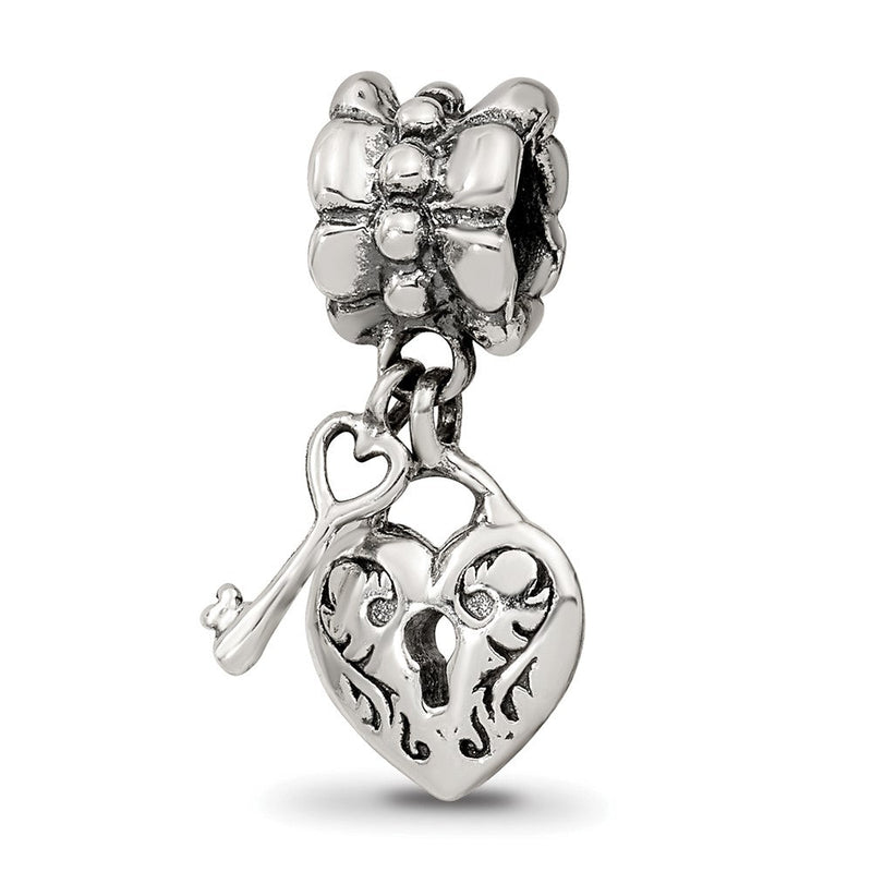Sterlingsilber Reflections Herz & Key Hängend Perle