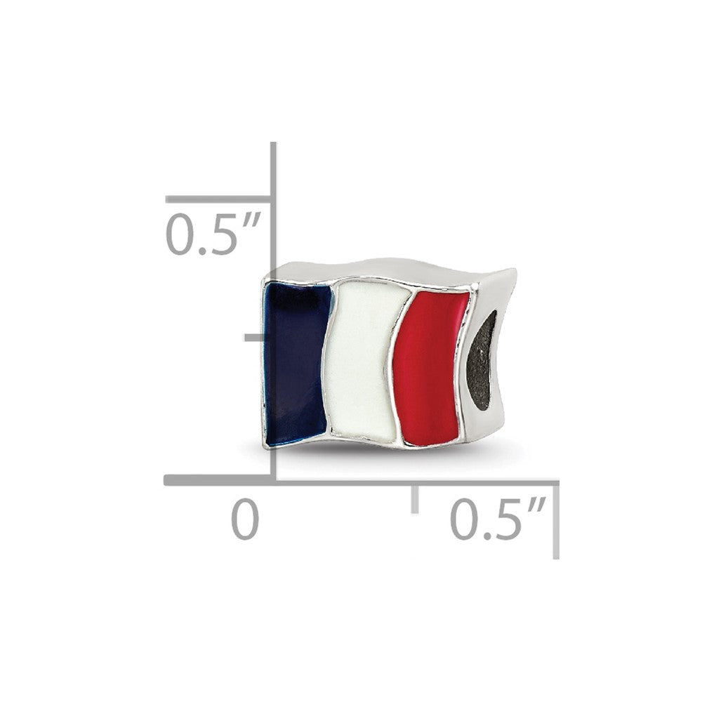 Sterlingsilber Reflections Emailliert France Flag Perle