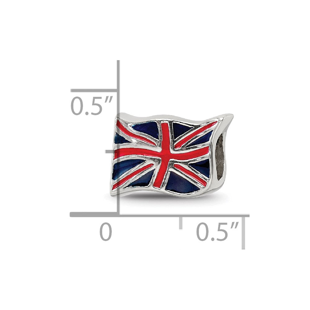 Sterlingsilber Reflections Emailliert Vereinigt Kingdom Flag Perle