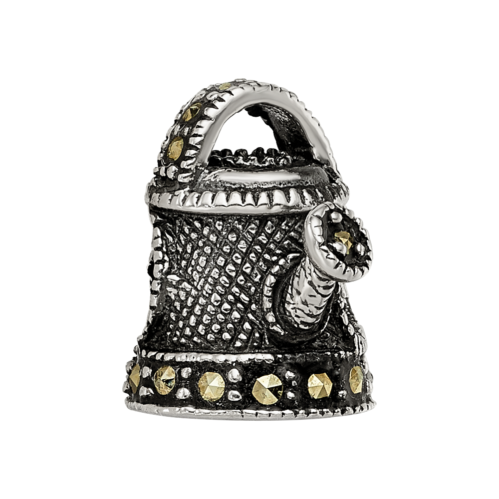Sterlingsilber Reflections Emailliert Markasit Watering Can Perle