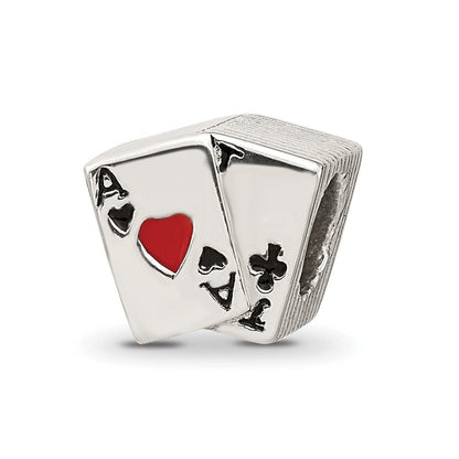 Sterlingsilber Reflections Emailliert Blackjack Perle