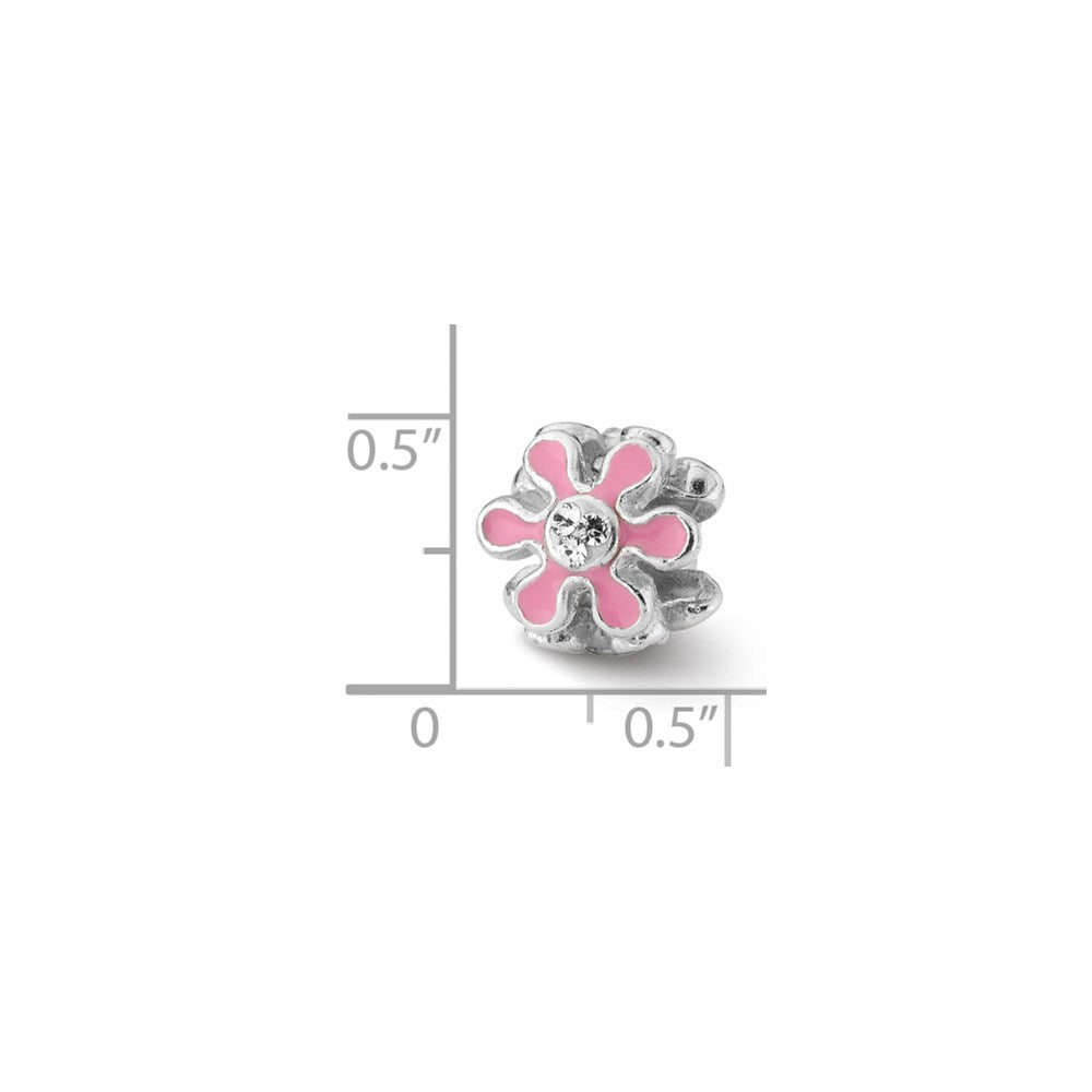Sterlingsilber Reflections Rosa Blume mit Swarovski Kristall Perle
