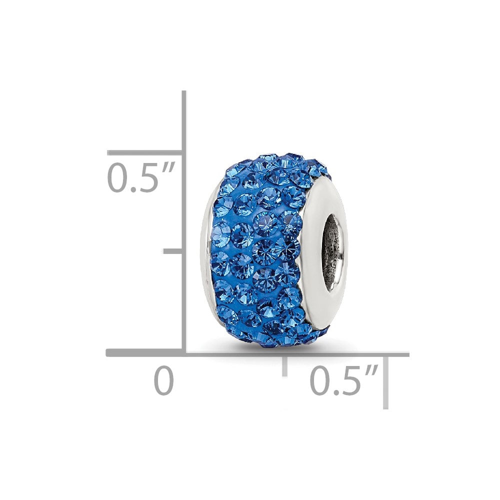 Sterlingsilber Reflections Mittel Blau Full Preciosa Kristall Perle