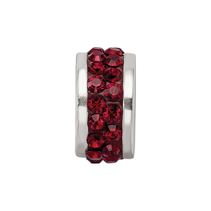 Sterlingsilber Reflections Dunkel Maroon Doppelt Reihe Preciosa Kristall Perle