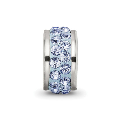Sterlingsilber Reflections Licht Blau Doppelt Reihe Preciosa Kristall Perle