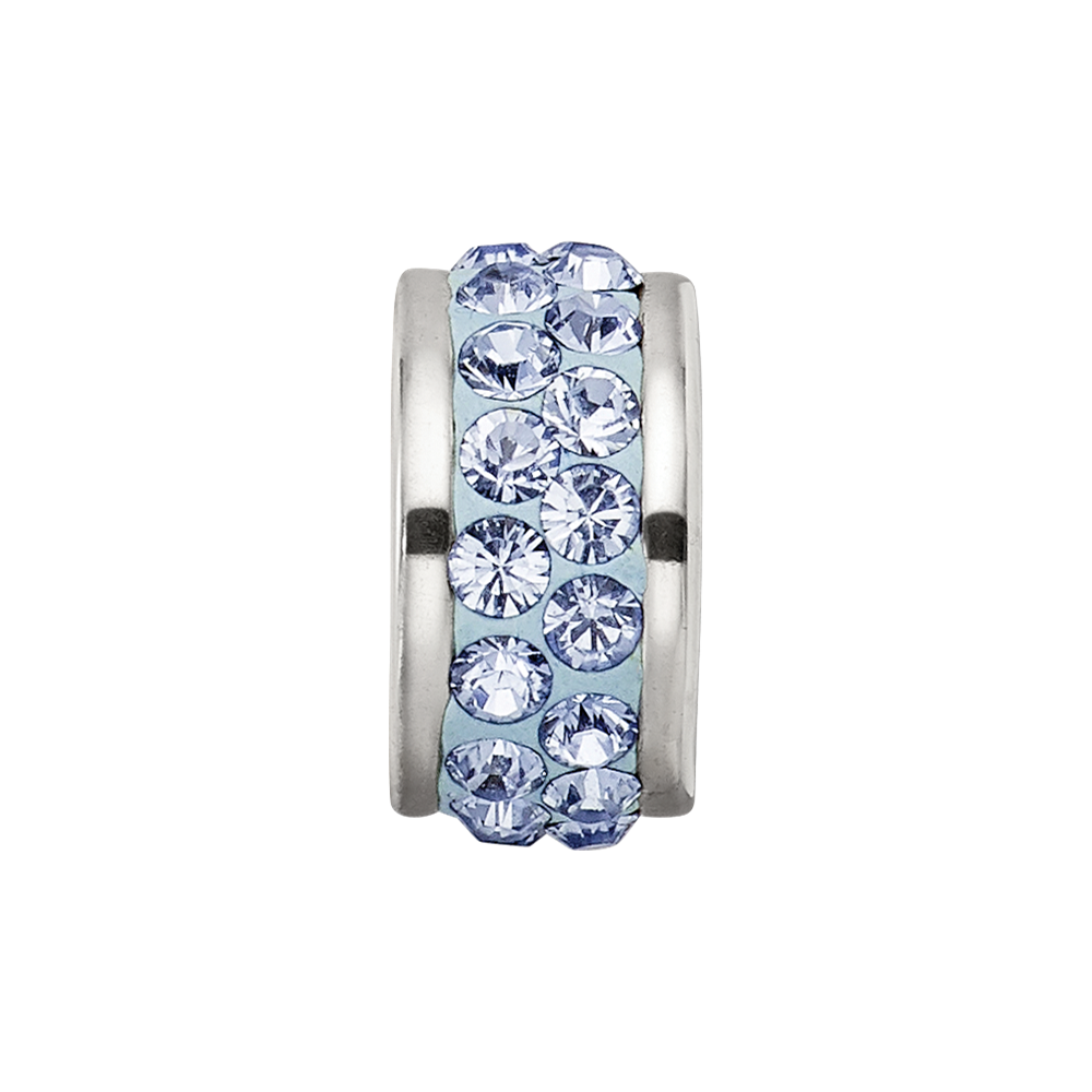 Sterlingsilber Reflections Licht Blau Doppelt Reihe Preciosa Kristall Perle