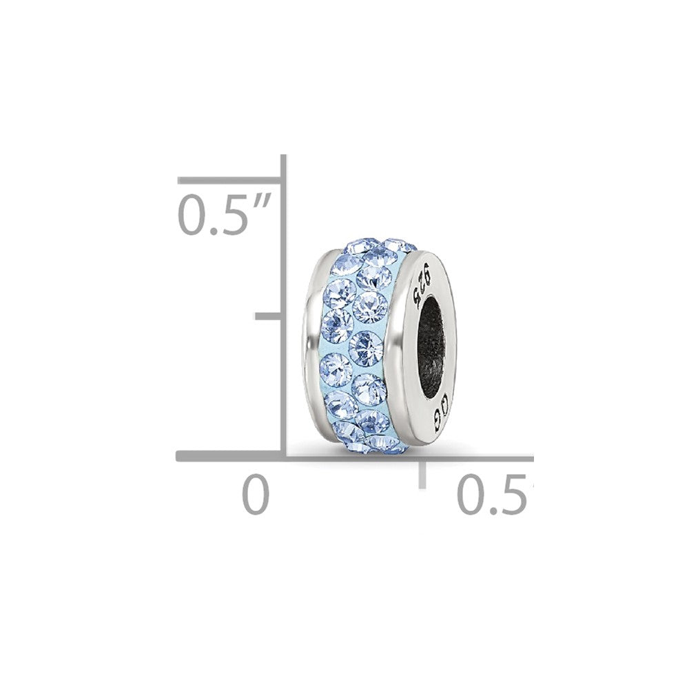 Sterlingsilber Reflections Licht Blau Doppelt Reihe Preciosa Kristall Perle