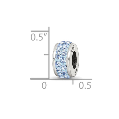 Sterlingsilber Reflections Licht Blau Doppelt Reihe Preciosa Kristall Perle