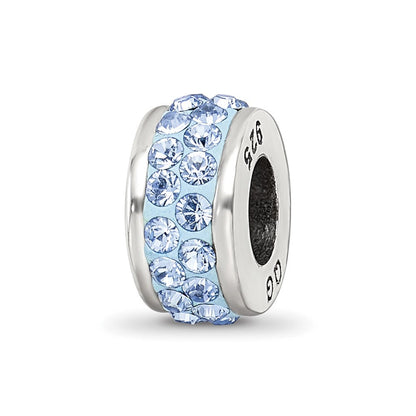 Sterlingsilber Reflections Licht Blau Doppelt Reihe Preciosa Kristall Perle