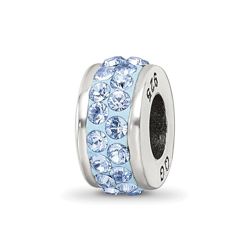 Sterlingsilber Reflections Licht Blau Doppelt Reihe Preciosa Kristall Perle
