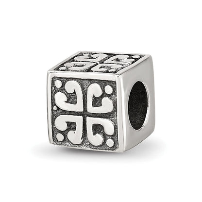 Sterlingsilber Reflections Herz Cube Perle