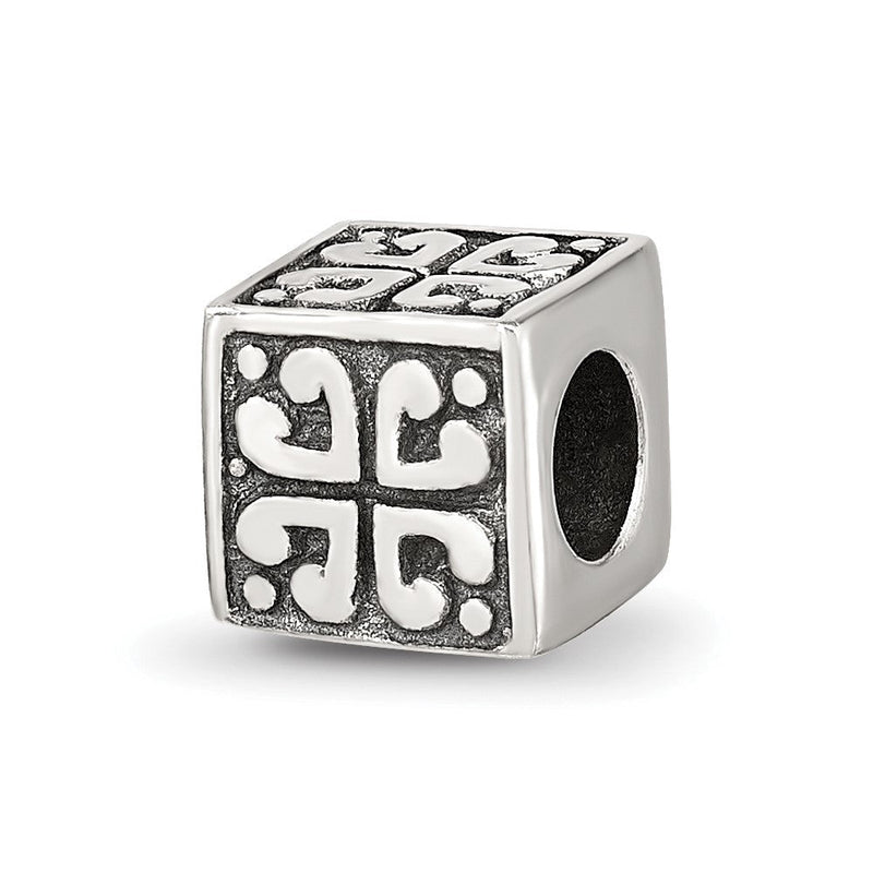 Sterlingsilber Reflections Herz Cube Perle