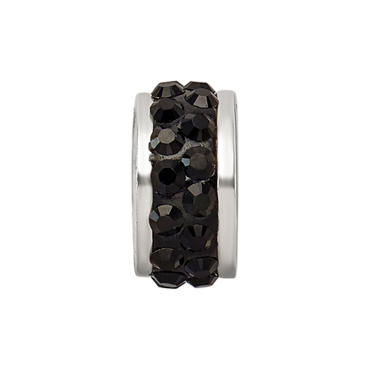 Sterlingsilber Reflections Schwarz Doppelt Reihe Preciosa Kristall Perle