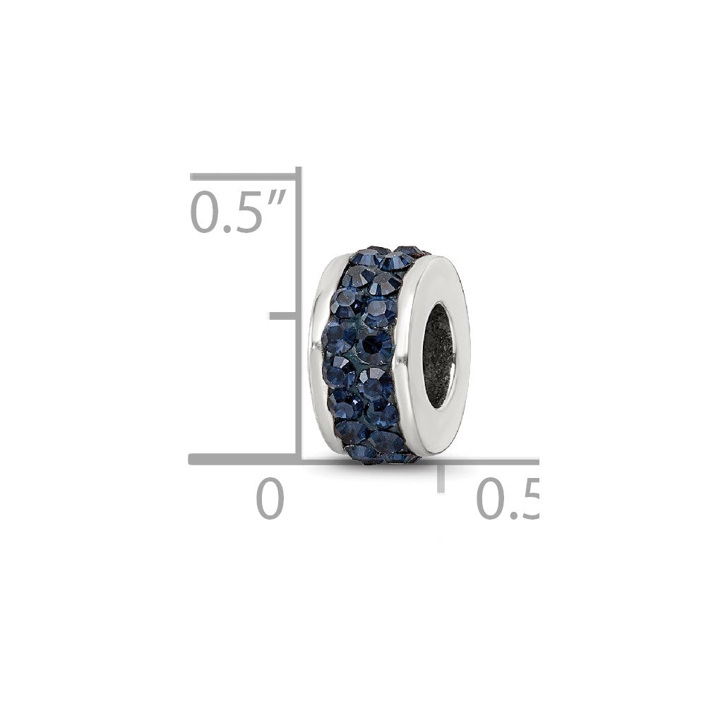 Sterlingsilber Reflections Dunkel Blau Doppelt Reihe Preciosa Kristall Perle