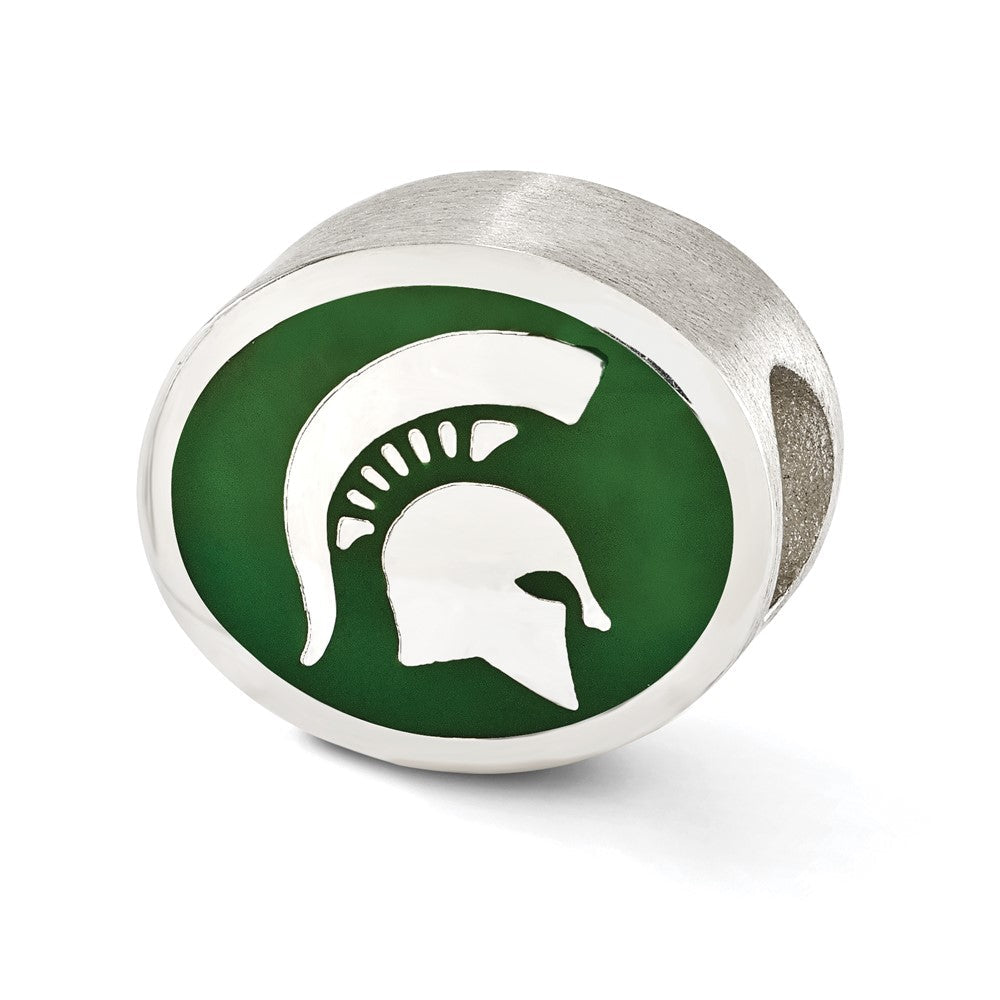 Sterlingsilber Emailliert Michigan State University Collegiate Perle