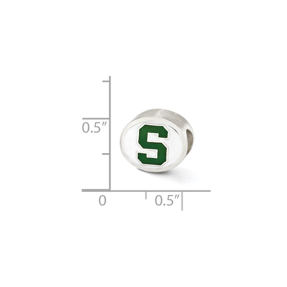 Sterlingsilber Emailliert Michigan State University Collegiate Perle