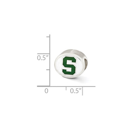 Sterlingsilber Emailliert Michigan State University Collegiate Perle