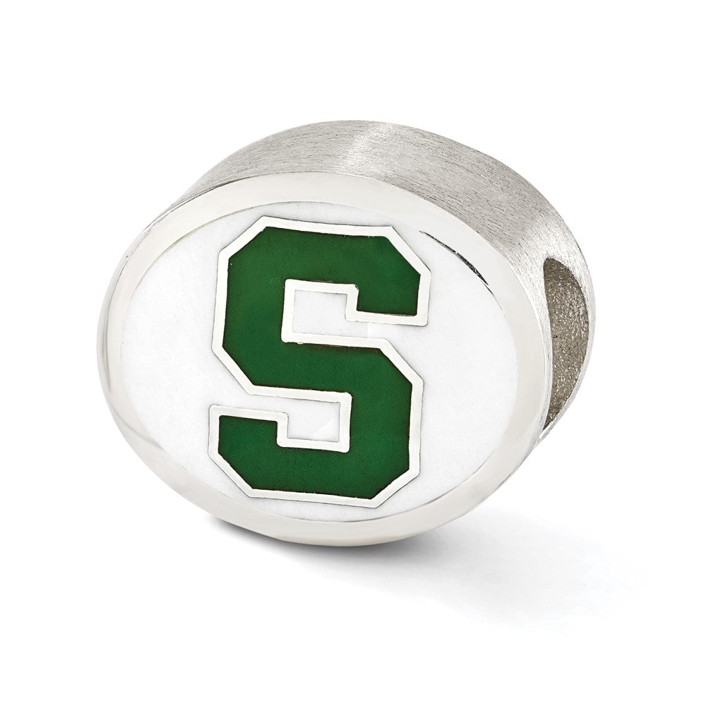 Sterlingsilber Emailliert Michigan State University Collegiate Perle
