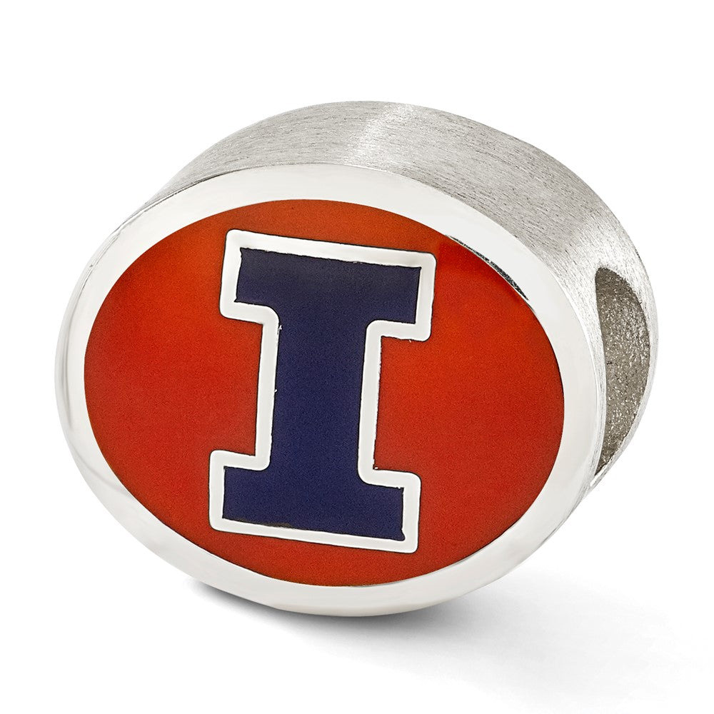 Sterlingsilber Emailliert University Of Illinois Collegiate Perle