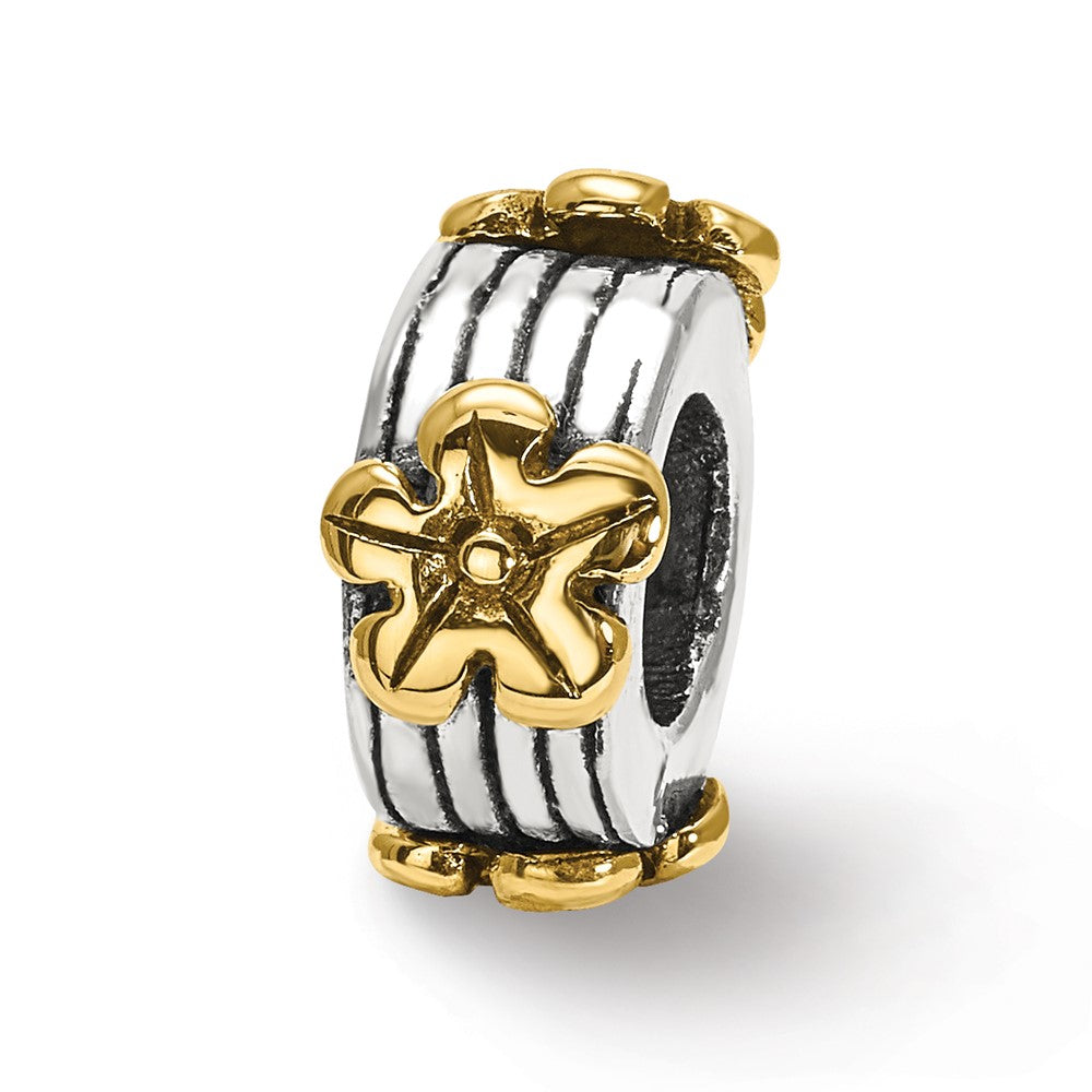 Ss/vergoldet Sterlingsilber & 14K Reflections Blumen Perle