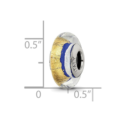 Sterlingsilber Reflections Blau/gold/silver Italienisch Murano Perle