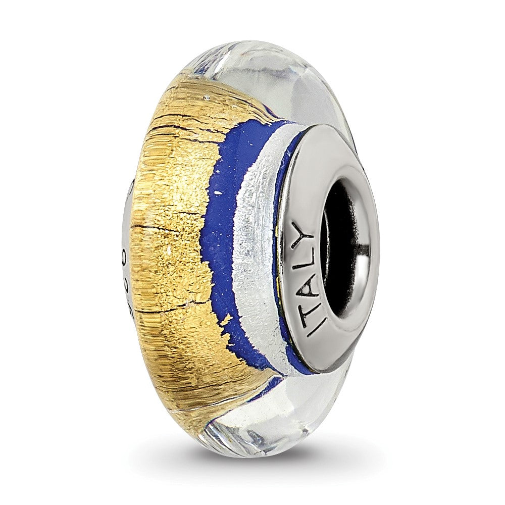 Sterlingsilber Reflections Blau/gold/silver Italienisch Murano Perle