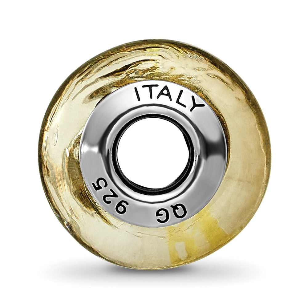 Sterlingsilber Reflections Schwarz/gold Italienisch Murano Glas Perle