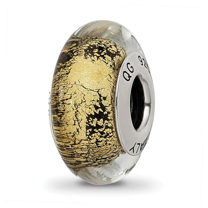 Sterlingsilber Reflections Schwarz/gold Italienisch Murano Glas Perle