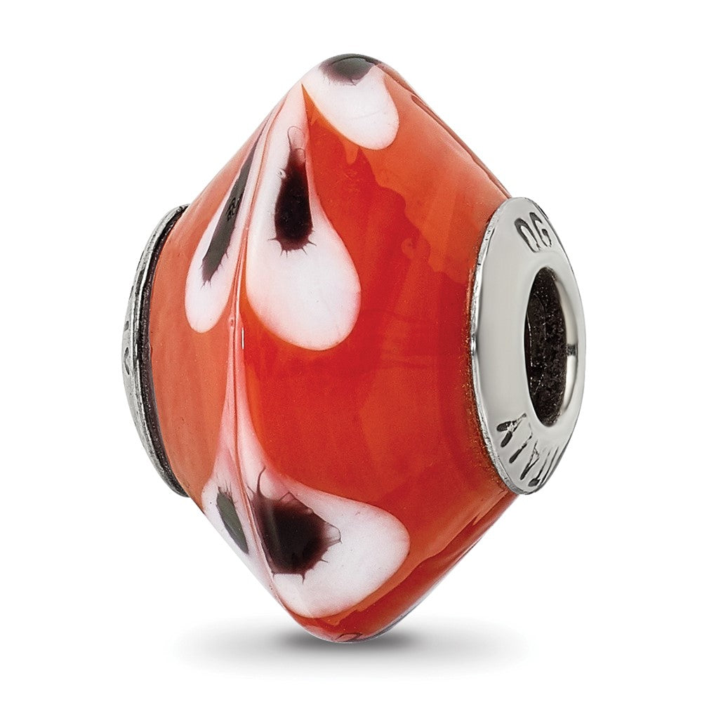 Sterlingsilber Reflections Rot mit Dots Italienisch Murano Glas Perle