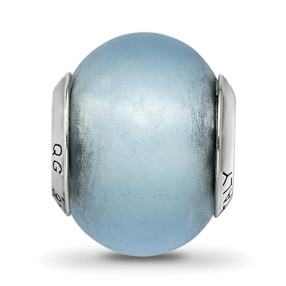 Sterlingsilber Reflections Licht Blau Matt Italienisch Murano Perle