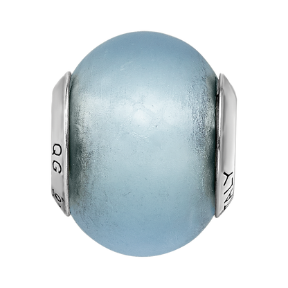 Sterlingsilber Reflections Licht Blau Matt Italienisch Murano Perle