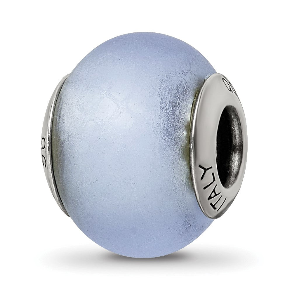 Sterlingsilber Reflections Licht Blau Matt Italienisch Murano Perle