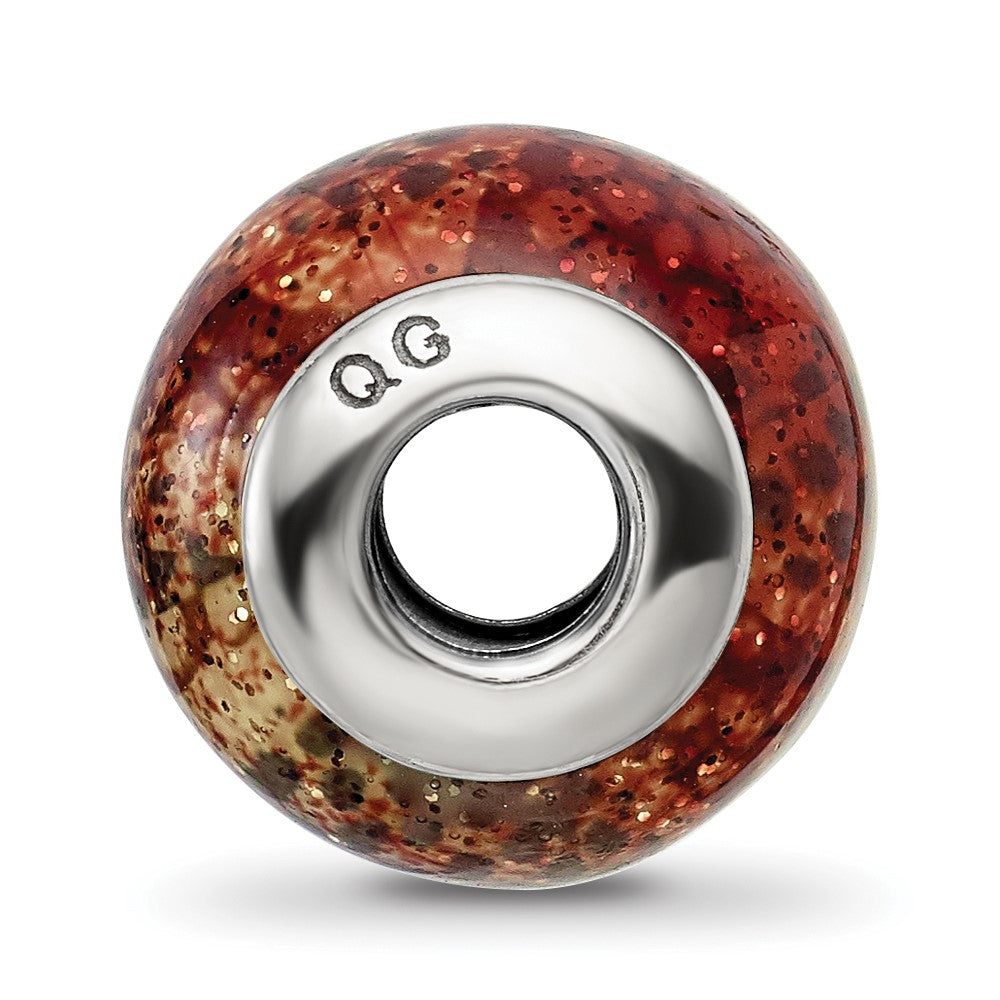 Sterlingsilber Reflections Lt Braun Python Glitzer Auflage Glas Perle