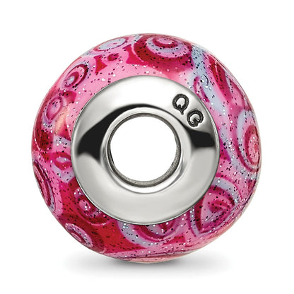 Sterlingsilber Reflections Rosa & Lila Swirls Auflage Glas Perle