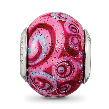 Sterlingsilber Reflections Rosa & Lila Swirls Auflage Glas Perle