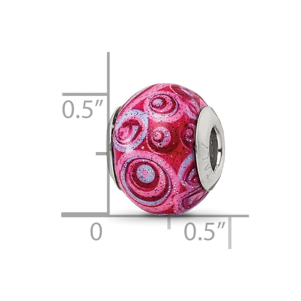 Sterlingsilber Reflections Rosa & Lila Swirls Auflage Glas Perle