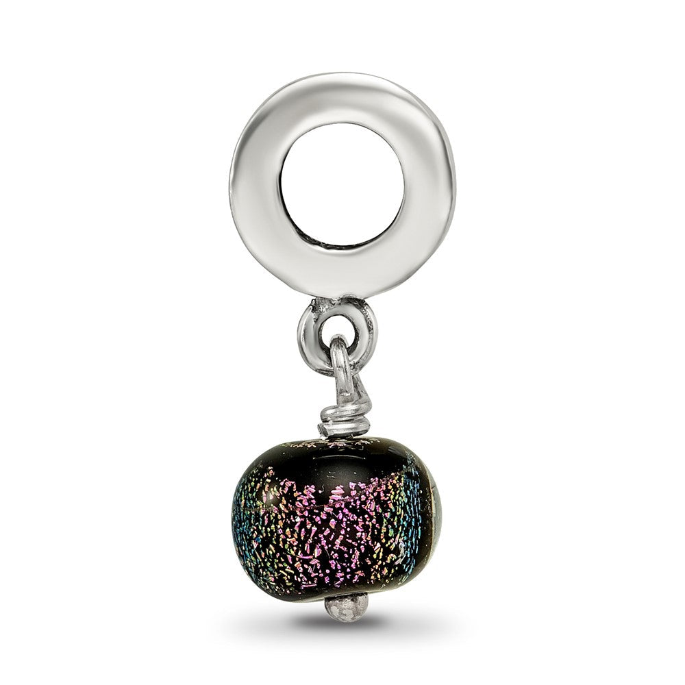 Sterlingsilber Lila Dichroic Glas Hängend Reflections Perle