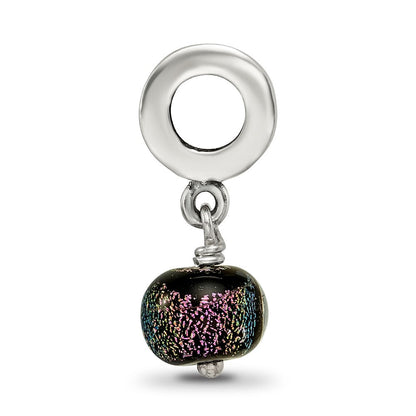 Sterlingsilber Lila Dichroic Glas Hängend Reflections Perle