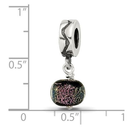 Sterlingsilber Lila Dichroic Glas Hängend Reflections Perle