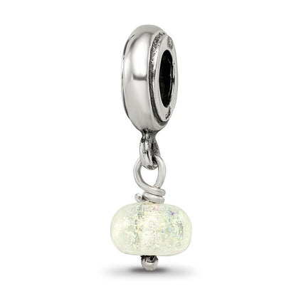 Sterlingsilber Reflections Gelb Dichroic Glas Hängend Perle