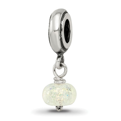 Sterlingsilber Reflections Gelb Dichroic Glas Hängend Perle
