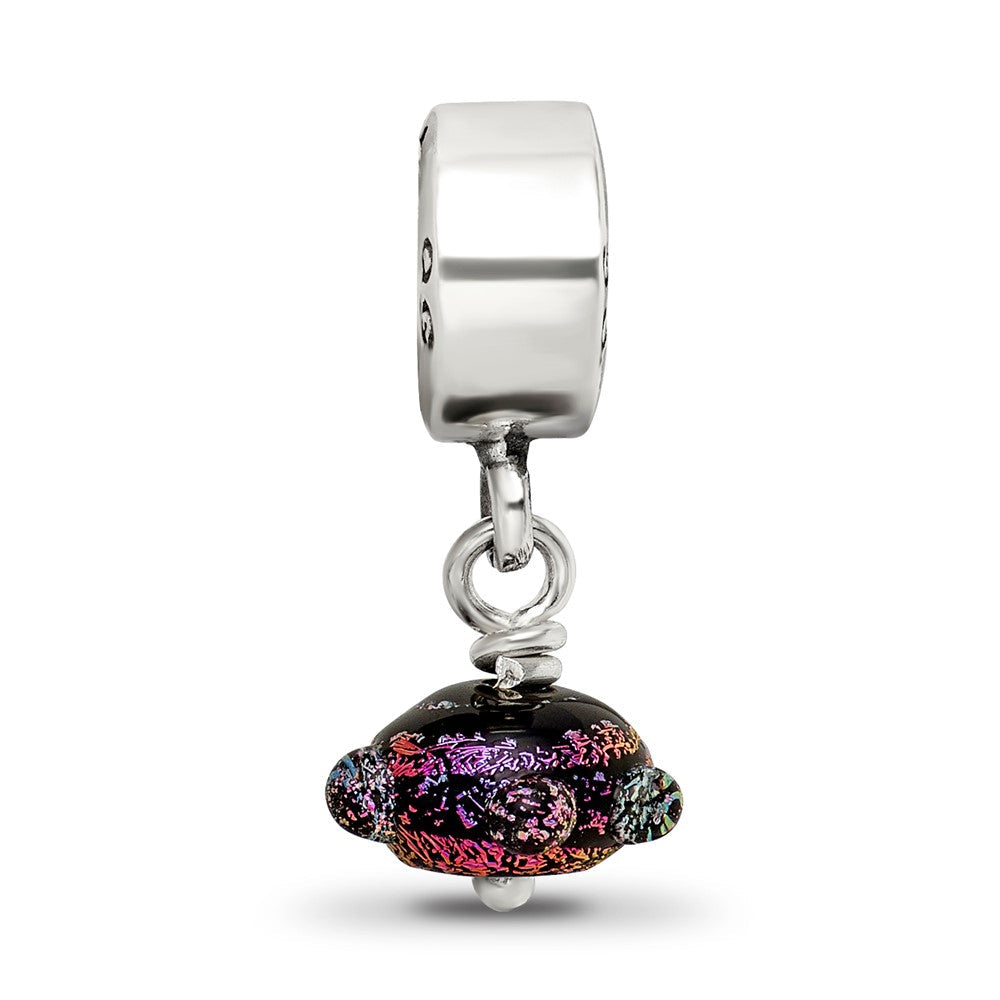 Sterlingsilber Reflections Lila Dichroic Glas Hängend Perle
