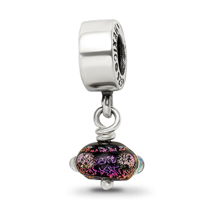 Sterlingsilber Reflections Lila Dichroic Glas Hängend Perle