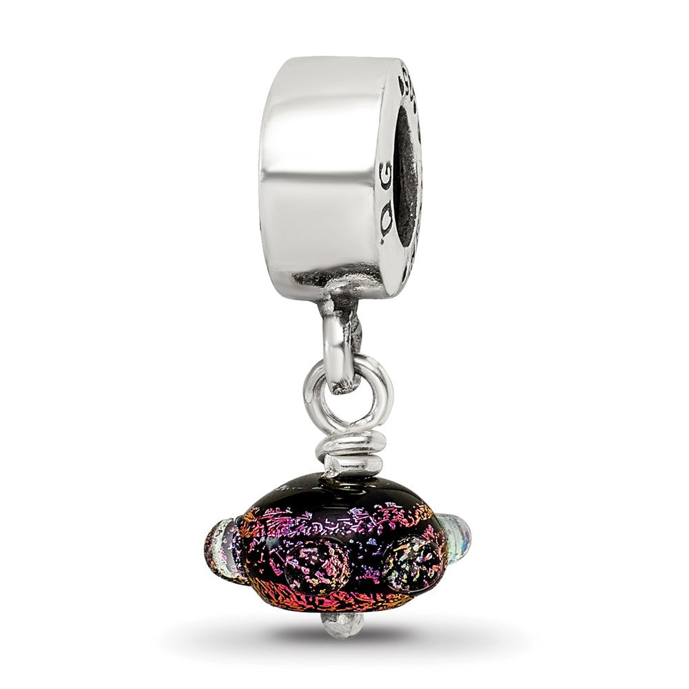 Sterlingsilber Reflections Lila Dichroic Glas Hängend Perle