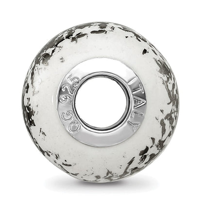 Sterlingsilber Reflections Weiß mit Platin Foil Keramik Perle