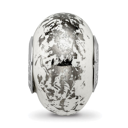 Sterlingsilber Reflections Weiß mit Platin Foil Keramik Perle